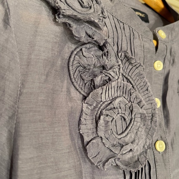 Banana Republic grey silk blend blouse xs - Picture 5 of 9